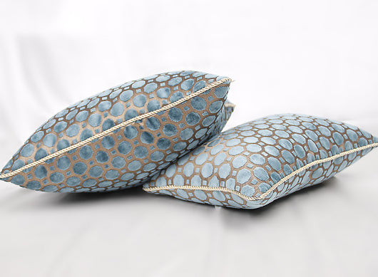 Cojín Grande para Cabecera con Lunares Azules - Almohada Decorativa para Sofá - Image 3