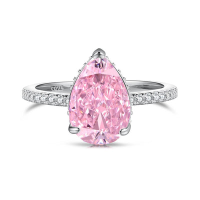 Anillo de Circón Gota de Hielo Plateado para Mujer - Image 6