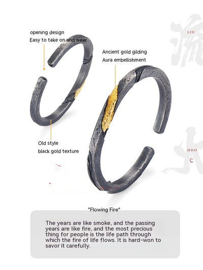 Pulsera Plata Pura para Hombre Personalizada Estilo Retro con Baño de Oro 24K - Image 6