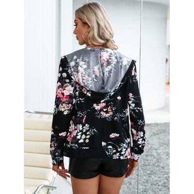 Chamarra Cardigan Cremallera con Sudadera Estampada con Capucha - Image 7