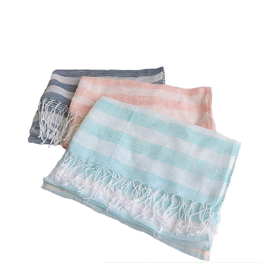 Pañuelo Ligero de Algodón y Lino para Primavera Verano - Image 10