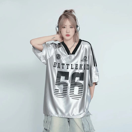 Camiseta Deportiva Raglan Escote V Manga Corta