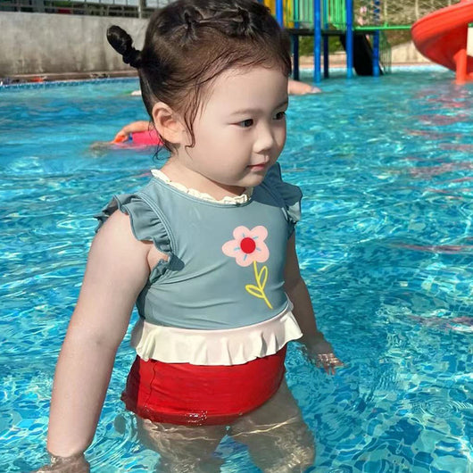 Traje de Baño Niña Estampado Encaje Secado Rápido Playa Verano - Image 4