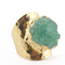 Yauvana Druzy Stone Adjustable Rings Green