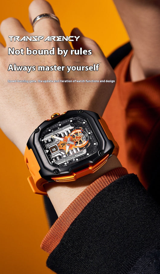 Reloj para Hombre con Fondo Transparente y Diseño Tridimensional - Image 11