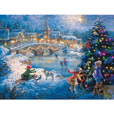 Pintura de Diamantes 5D Navidad en la Ciudad