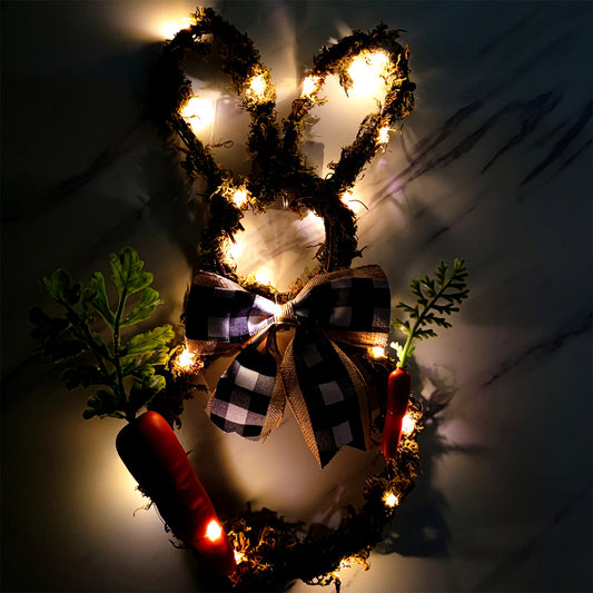 Corona de Conejo de Pascua en Ratán - Decoración Festiva - Image 2