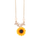 Pearl Sun Flower Necklace Temperament Fashion Sunflower Pendant Sweater AccessoriesPearl Sun Flower Necklace Temperament Fashion Sunflower Pendant Sweater Accessories Golden