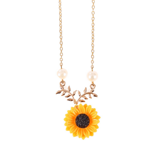 Collar Girasol Perla - Colgante Fashion Temperamento para Suéter - Image 7