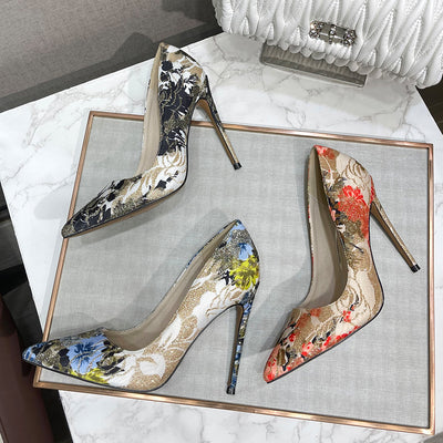 Zapatos de Tacón Alto Bordados Estilo Europeo y Americano - Image 3
