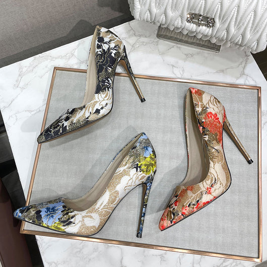 Zapatos de Tacón Alto Bordados Estilo Europeo y Americano - Image 3
