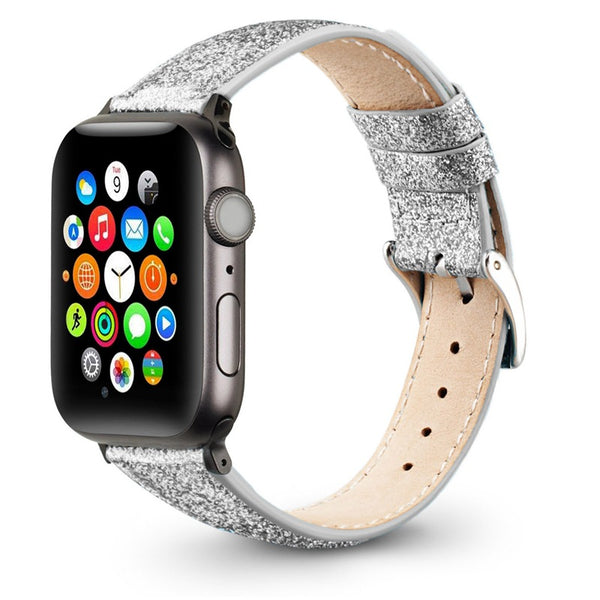 Correa de Cuero Brillante Compatible con Apple Watch