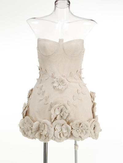 Vestido Floral Hombros Descubiertos Efecto Reductor Cintura Ajustada - Image 6