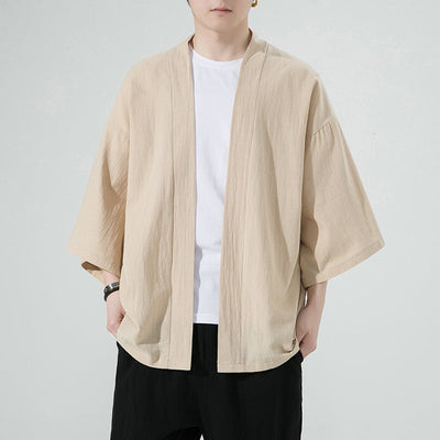 Cardigan de Algodón y Lino para Hombre con Mangas 3/4 - Image 12