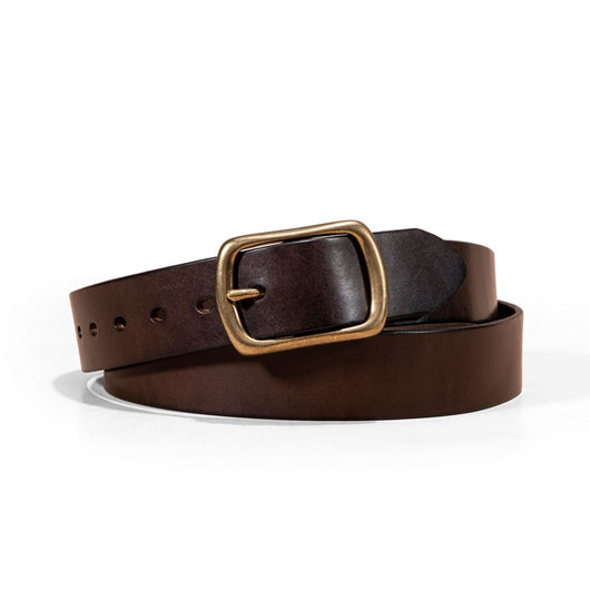 Cinturón de Cuero Genuino para Hombre con Hebilla Retro Latón - Image 5