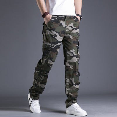 Pantalones Cargo Sueltos de Algodón con Múltiples Bolsillos - Camuflaje Hombre Talla Grande - Image 13