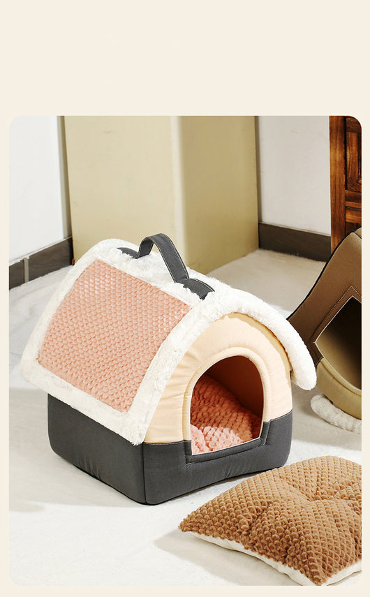 Cama Plegable para Perros y Gatos - Cueva Térmica Acogedora para Mascotas - Image 19