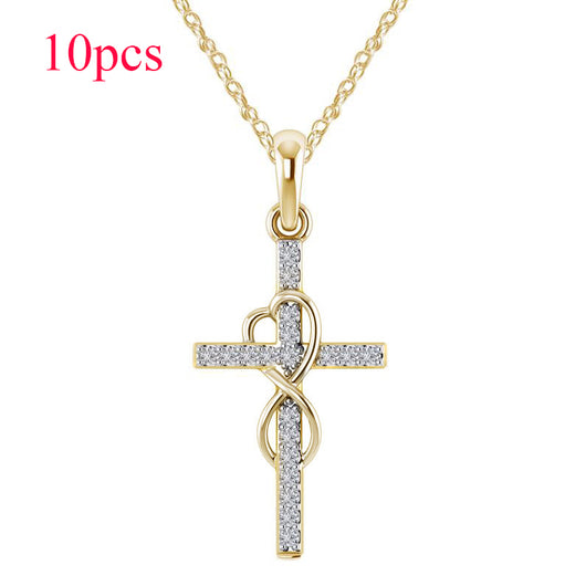 Collar con Colgante de Cruz Infinita y Acento de Diamante - Image 23