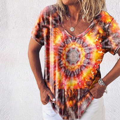 Playera Oversize Tie-Dye Arcoíris para Talla Plus