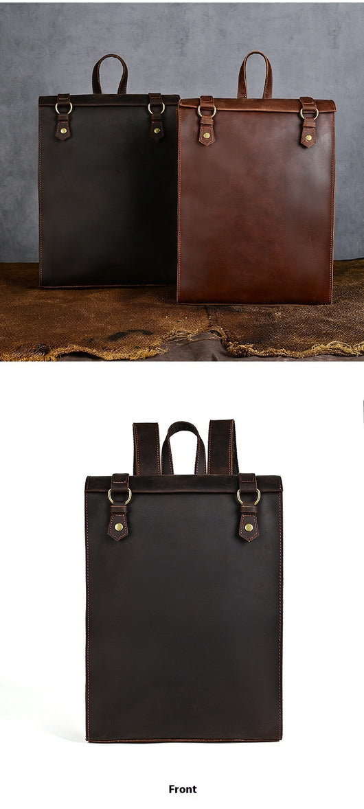 Mochila Vintage de Cuero Crazy Horse Grande para Hombre - Image 8