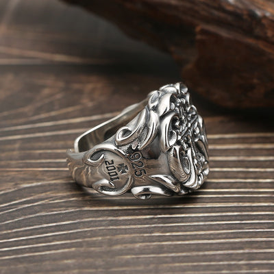 Anillo de Plata 925 Pesado Industrial con Cruz para Hombre - Image 5
