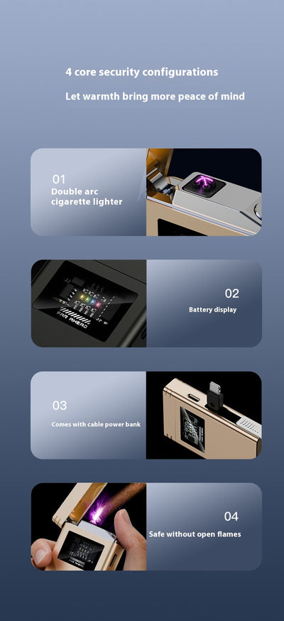 Encendedor Electrónico USB con Power Bank Dual - Diseño Metálico Premium - Image 15