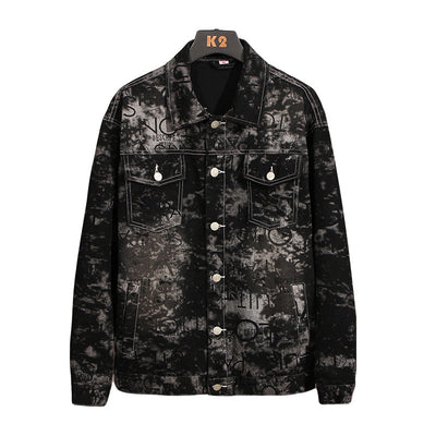 Chaqueta Denim Oversized Estampada para Hombre Talla Grande - Image 9