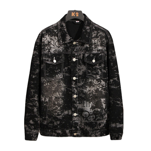 Chaqueta Denim Oversized Estampada para Hombre Talla Grande - Image 9