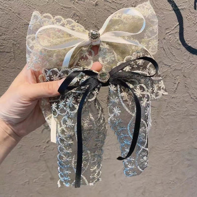 Pasadores con Moño de Encaje para Mujer