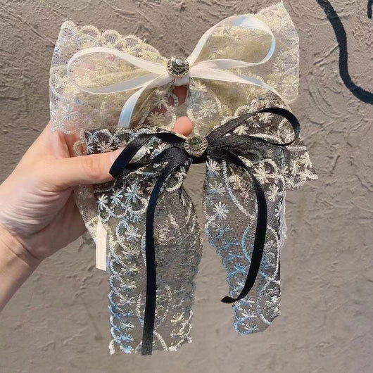 Pasadores con Moño de Encaje para Mujer