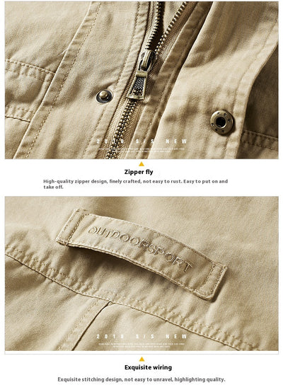 Chaqueta de Algodón Lavado Suelta para Hombre - Image 13