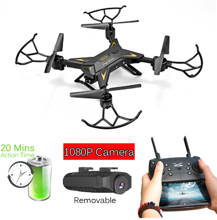 Dron T-Rex Profesional con Cámara HD 1080P WiFi FPV Plegable - 20 Minutos de Vuelo