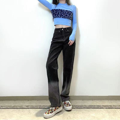 Jeans Gradient Negro Cintura Alta para Mujer - Image 19