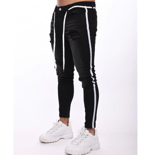 Jeans Slim Fit Rotos con Encaje y Cordones - Image 13