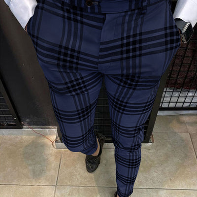 Pantalones Casuales a Cuadros y Rayas para Hombre Talla Grande - Image 5