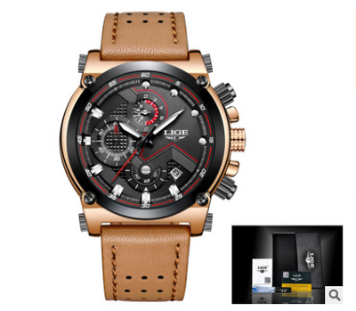 Reloj de Cuero Marrón Automático Resistente al Agua - Image 5