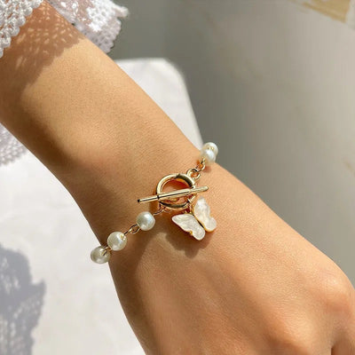 Pulsera de Perla con Dije Mariposa Hada - Elegancia Femenina - Image 11