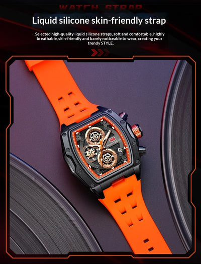 Reloj Cronógrafo Deportivo Estilo Pista para Hombre con Cristal Curvo y Diseño Esqueletizado - Image 22