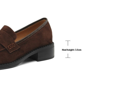 Zapatos de Tacón Grueso en Gamuza de Oveja para Primavera - Image 12