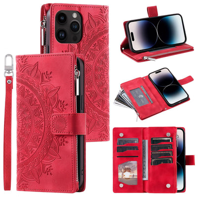 Funda Cartera Teléfono Cuero Grabado - Organizador de Tarjetas con Cierre - Image 19