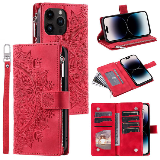 Funda Cartera Teléfono Cuero Grabado - Organizador de Tarjetas con Cierre - Image 19