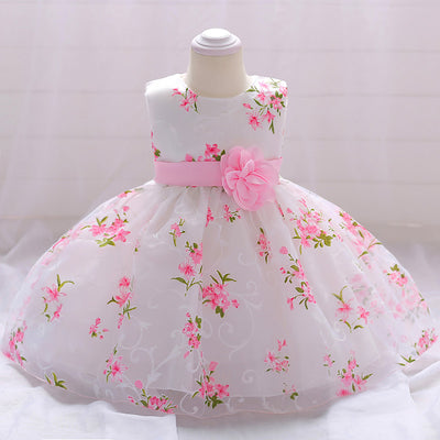Vestido de Princesa para Niña de Un Año - Diseño Europeo Estampado Elegante - Image 5