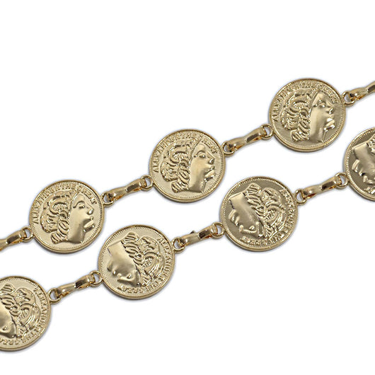 Cadena de Cintura Larga con Dije de Moneda - Accesorio Metálico Elegante para Mujer - Image 3