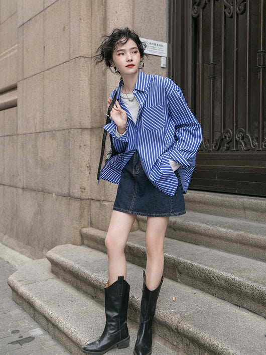 Falda Vaquera Corta Azul para Mujer - Image 6