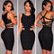 Vestido Bandage Negro Ajustado sin Mangas para Mujer