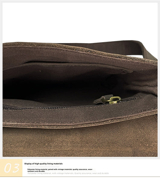 Mochila Crossbody de Cuero Crazy Horse para Hombre - Bolsa iPad Minimalista - Image 12