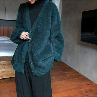 Abrigo Sweater de Piel de Visón Artificial Estilo Coreano para Mujer - Image 16