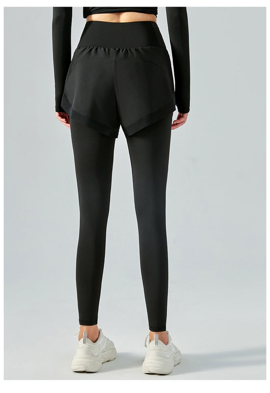 Leggins de Cintura Alta con Efecto Dos Piezas y Malla Antiexposición - Image 11