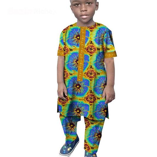 Conjunto Africano de Algodón Estampado - Camiseta y Pantalón - Image 14
