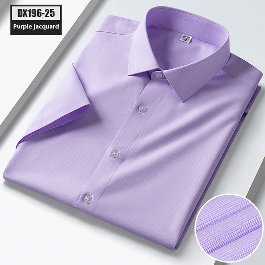 Camisa de Seda Rayas Manga Corta para Hombre - Estilo Verano - Image 9
